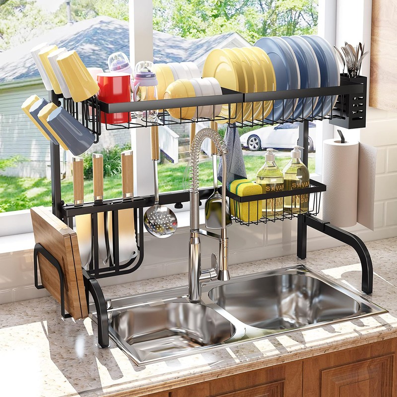 SAYZH Over The Sink Dish Drying Rack, Adjustable (25.5 to
