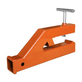 VISIDA Clamp On Trailer Hitch Receiver 2" Ball Mount Adapter Compatible with Forklift Bucket Tractor Bucket, Trailer Hitch Attachment for Deere Bobcat Kubota Tractor Bucket (Orange)