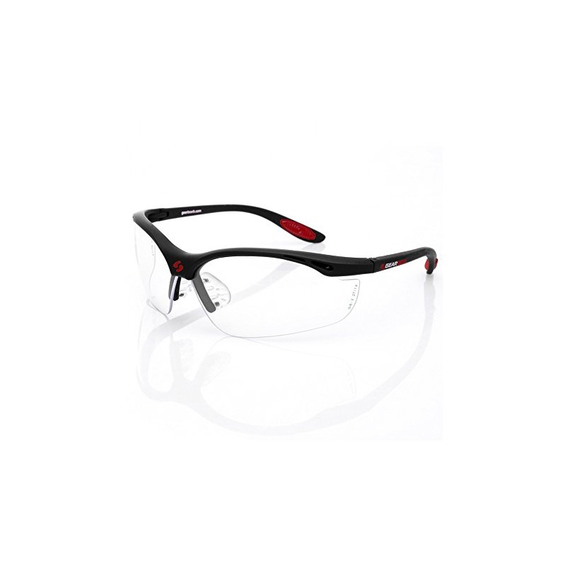 Gearbox Vision Eye Protection with Hard Case, Black Frame/Clear Lens