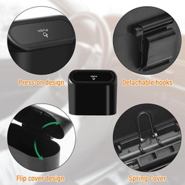 Unbranded Portable Car Trash Can Door Push in Garbage Box Waste Storage Accessories USA