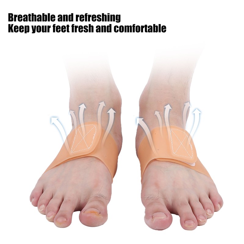 2 Pairs Arch Pad Adhesive Support Silicone Insole Elastic Flat