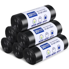 Colarr 180 Count Trash Bags 8 Gallon Recycle Trash Bags Portable Camping Toilet Bags for Bucket Toilet Disposable Trash Can Liners for Outdoor Camping Hiking Boating Travel, Black