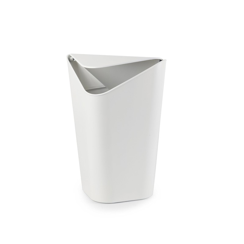 【umbra】 Trash Can Corner Can Metallic White 5L with Lid