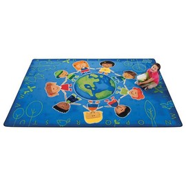 Carpets for Kids 4413 Give The Planet a Hug Rectangle Rug, 3'10" x 5'5"
