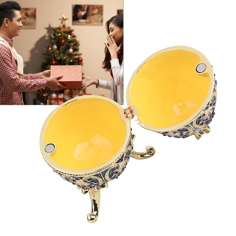 European Style Shiny Artificial Diamond Easter Egg Metal Crafts Jewelry