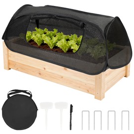 45"×20"×18"Pop Up Plant Shade Tent,Foldable UV Resistant Sun Shade Cloth,Raised Bed Shade Cover with Labels & Stakes,Breathable Garden Mesh Cover with Zipper Door for Vegetables,Fruits,Flowers