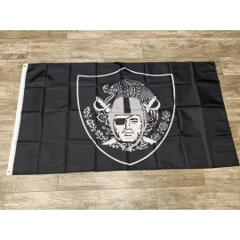 Unbranded Las Vegas LA Oakland Raiders Mexico Flag - 3x5 ft - All Black Flag Bandera