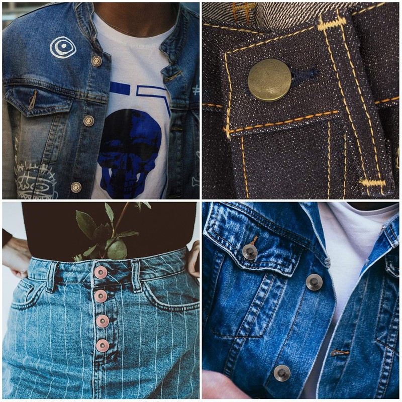 Trimming Shop 17mm Brass Jeans Button, Durable Tack Fastener Buttons
