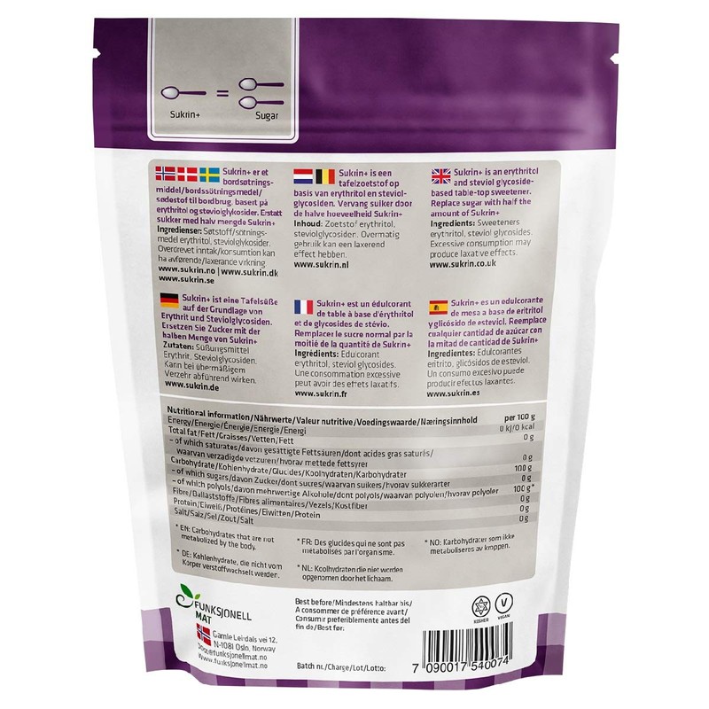 Sukrin Plus Home, Office & Travel Pack, 1 x 500g