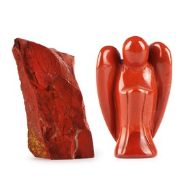 Artistone 2" Guardian Angel Crystal Figurine Statue Pocket Angel with Gift Box (Red Jasper)