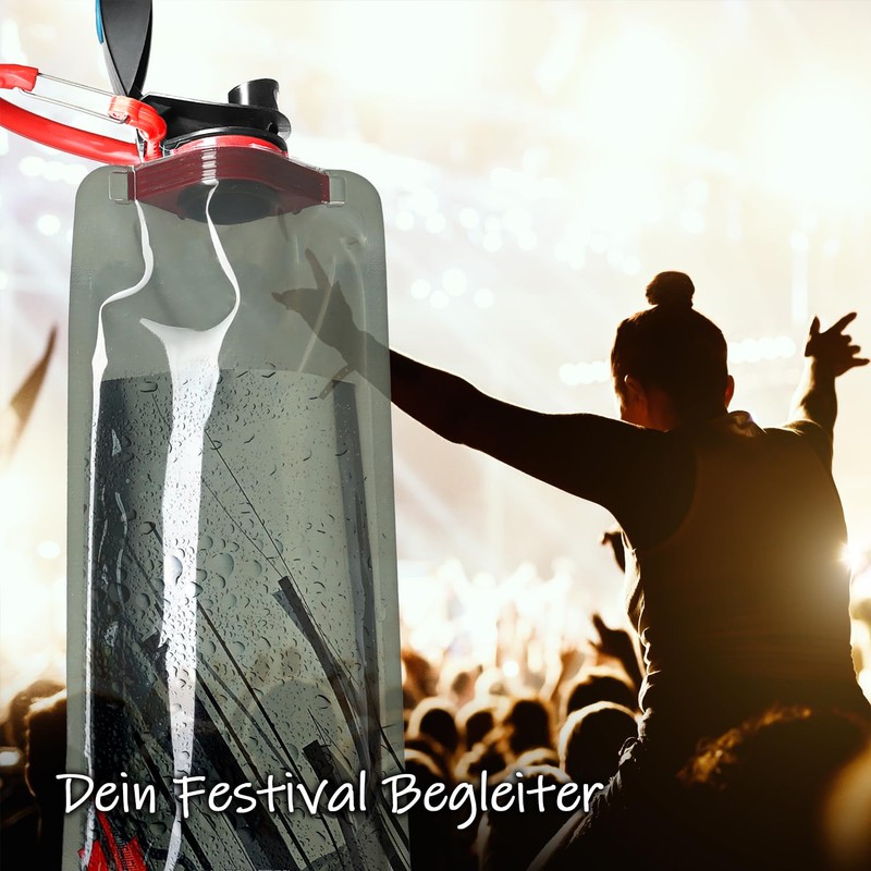 Ganzoo © Drinking Bag with Carabiner, Pack of 3, Water