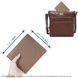 RHB Genuine Leather Disabled Blue Badge Holder with Timer Wallet – Secured Disability Parking Permit Cover with Hologram Protection (Timer not Included) (Tan California)