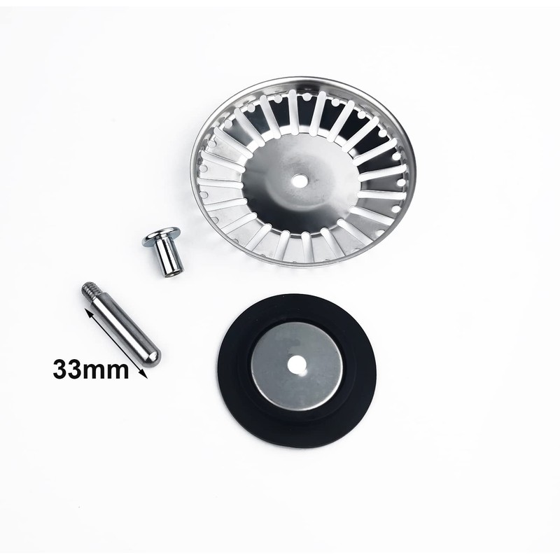 Qrity Stainless Steel Kitchen Sink Strainer, 84mm Diameter, Rod Length
