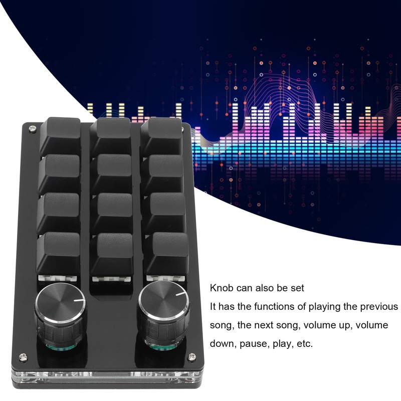 One Handed Macro Mechanical Keyboard 12 Key Multifunction DIY Programmable