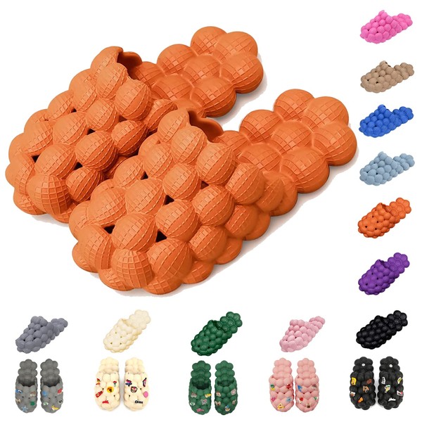 AIMINUO Bubble Slides Slippers for Women Men,Funny Massage Slippers,Golf Ball Slides,Cloud Cushion Thick Sole Spa Slides,Non-slip Stress Relief Reflexology Sandals,Shower Bedroom Slippers