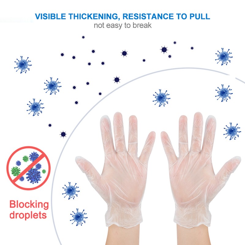 100pcs / box Disposable Gloves PVC Protective Gloves for Workplace