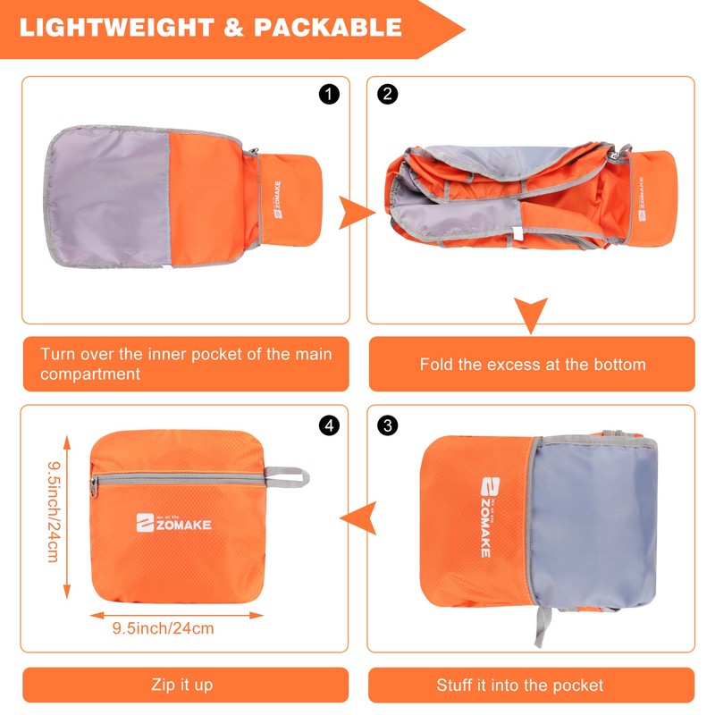 ZOMAKE Foldable Backpack 35L - Lightweight Folding Backpacks Packable Hiking