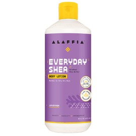 Loción corporal Alaffia EveryDay Shea, lavanda, 16 oz. Loción corporal calmante sin crueldad para piel normal a muy seca. Fabricado con manteca de karité y neem de comercio justo. Sin parabenos, veganos.