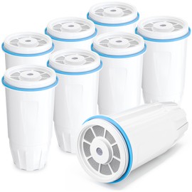 Water Filter Replacement Compatible with Zero Pitcher and Dispenser ZR-001 ZR-017 ZR-004 ZP-006 ZD-013 ZS-008, Multi-Stage Filter System, Reduce Lead, Chromium, and PFOA/PFOS, Pack of 8, By DESENRUIS
