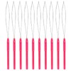 SAVITA 10pcs Hair Extension Loop Needle Threader Pulling Hook Bead