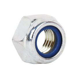 DOJA INDUSTRIAL Self-Locking Nuts M10 Pack of 25 Galvanised Steel Hex Locking Nuts Nut Assortment Set Hex Nut with Nylon Self-Locking Nut