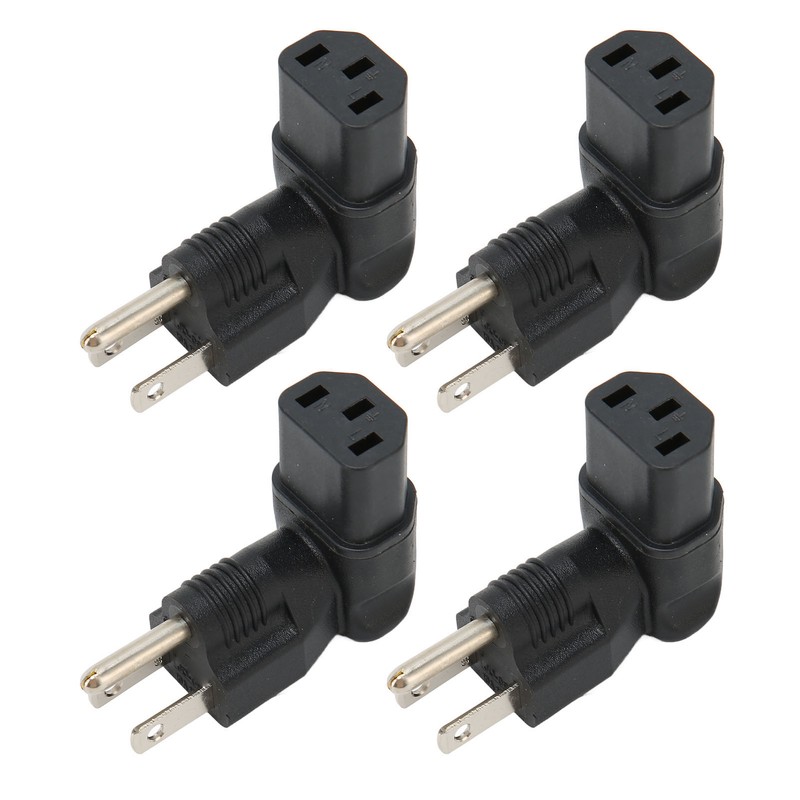 4pcs for NEMA 5‑15P to IEC320 C13 Converter 90 Degree