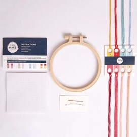 Simply Make Cross Stitch Kit, with This Ring, Multicoloured, Single Craft Kit, Cross Stitch Kits for Adults, Sewing Kit and Embroidery Kit for Home Crafts, Embroidery Threads Included