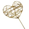 Corsage Creations - Glittered Heart Wand - Gold (7cm Diameter