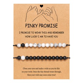 UNGENT THEM Gifts for Him Boyfriend from Girlfriend Matching Couples Bracelets Distance Relationship Pinky Promise Valentines Sweetest Bf Gf Women Men