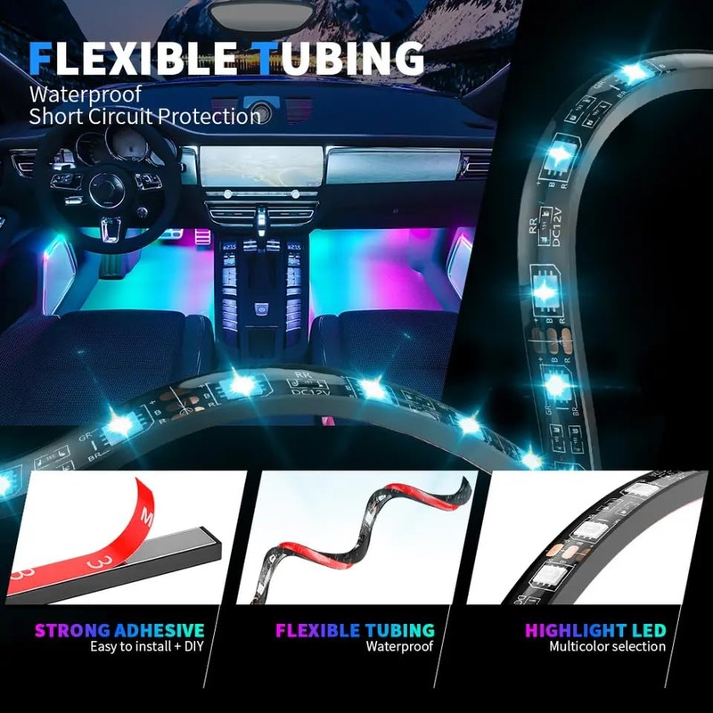 Car Passion Kit Led Interni Auto RGB Illuminazione Luce Ambiente