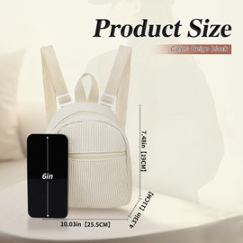 WisePoint Corduroy Small Backpack, Stylish Mini Backpack Purse Small Backpacks for Women, Cute Backpack for Travel, Shopping (black)