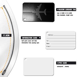 3 Pack Luggage Tags Suitcase Tags Aluminium Metal Luggage Labels with Name ID Card to Quickly Spot Travel Bags & Suitcases