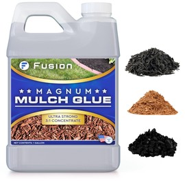 Magnum Mulch Glue (1 Gallon) - DIY Mulch Glue for Landscaping and Pea Gravel Stabilizer, Dust Control for Gravel Roads, Fast-Dry, Non-Toxic, Strong Landscape Mulch and Rock Glue by Fusion Chemical