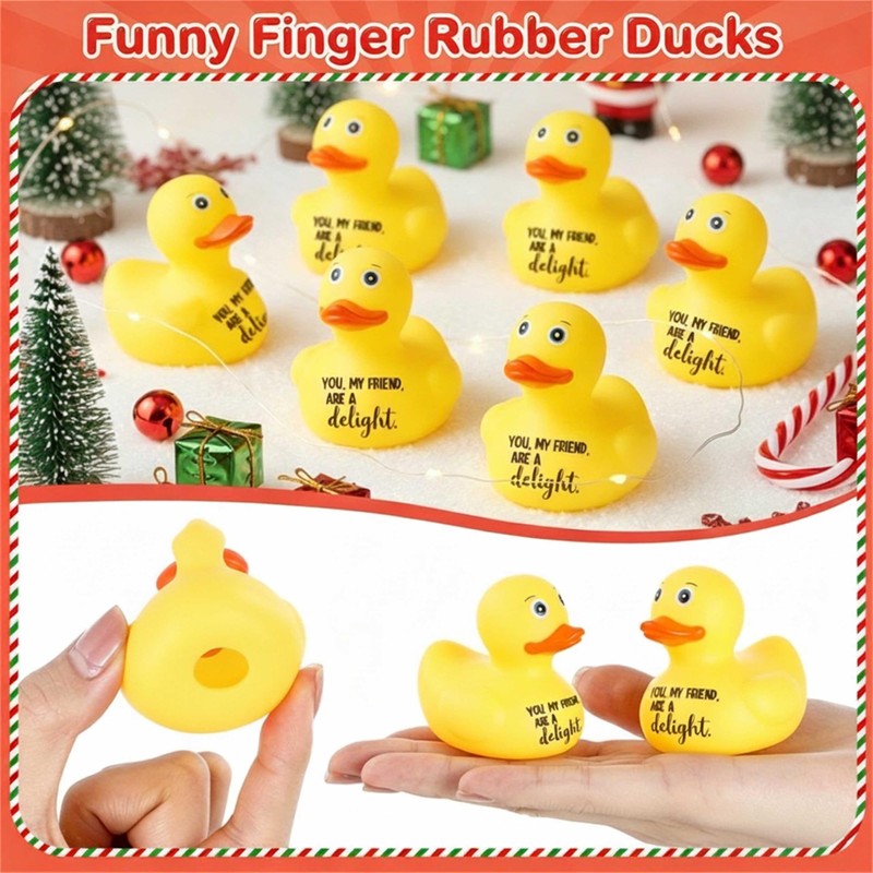 Jenaai 30 Pcs Funny Finger Rubber Ducks Bulk