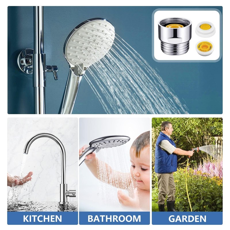 DGHOME Shower Flow Reducer Limiter Water Saving Shower Adapter 6