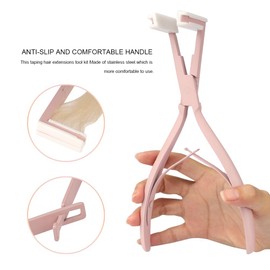 GlamorDove Stainless Steel Hair Extension Pliers Kit Tool Pliers for Rings Beads Hair Sealing Pliers for Tape-Ins Extensions Dismountable Hair Loop Tools, Pink