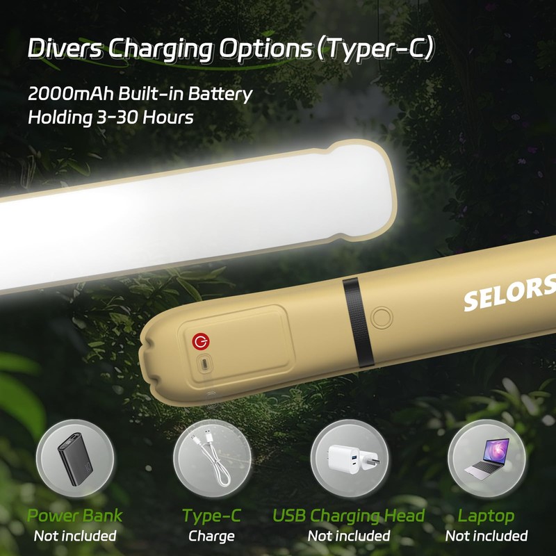 SELORSS Inflatable Outdoor Camping Light, Meets IP66 Waterproof Standard, Provides