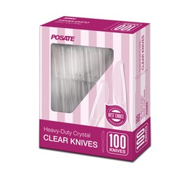 POSATE POSATE Clear Knives, Heavy-Duty Crystal (100 Knives)