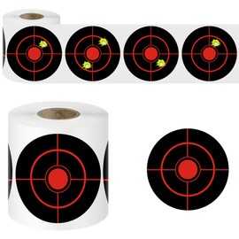 NYEONHRT 3" Shooting Targets Splatter Target Stickers, 250 Pcs Self Adhesive Paper Targets for Shooting Range with Fluorescent Yellow Impact Feedback for Gun and Archery Shooting Range (Red)