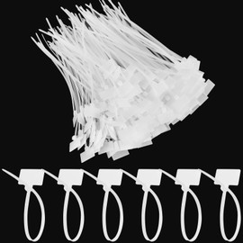 250pcs Cable Ties,Plastic Cable Marker Ties, Zip Ties,Security Tags,Anti Tamper Security Seals,Numbered Pull Seal,for DIY Home Office Garden,Wall Cable, (White)