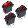 DMWD 3Pcs Waterproof 110V 120V AC Rocker Switch with Red