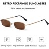 Laurinny Retro Rectangular Sunglasses for Men and Women Square 90s