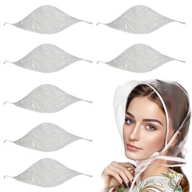 Plastic Waterproof Rain Bonnets Rain Bonnet with Visor Clear Waterproof Rain Rain Bonnet with Visor Clear Rain Bonnet with Plastic Visor, 8PCS Waterproof Rain Plastic Scarf Rain Bonnet