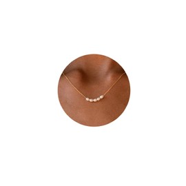 Pearl Necklaces for Women Dainty Necklace Natural Freshwater Cultured Pearls 14k Gold Plated Chain Waterproof Everyday Gold Jewelry