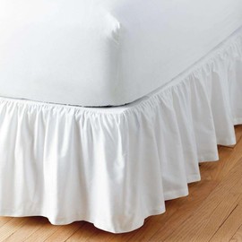 Sleepwell Ruffled Bed Skirt With Split Corners - 20 Inch Drop Poly Cotton/Microfiber Bedskirt With Platform Three Sided Coverage - Twin Xl, White