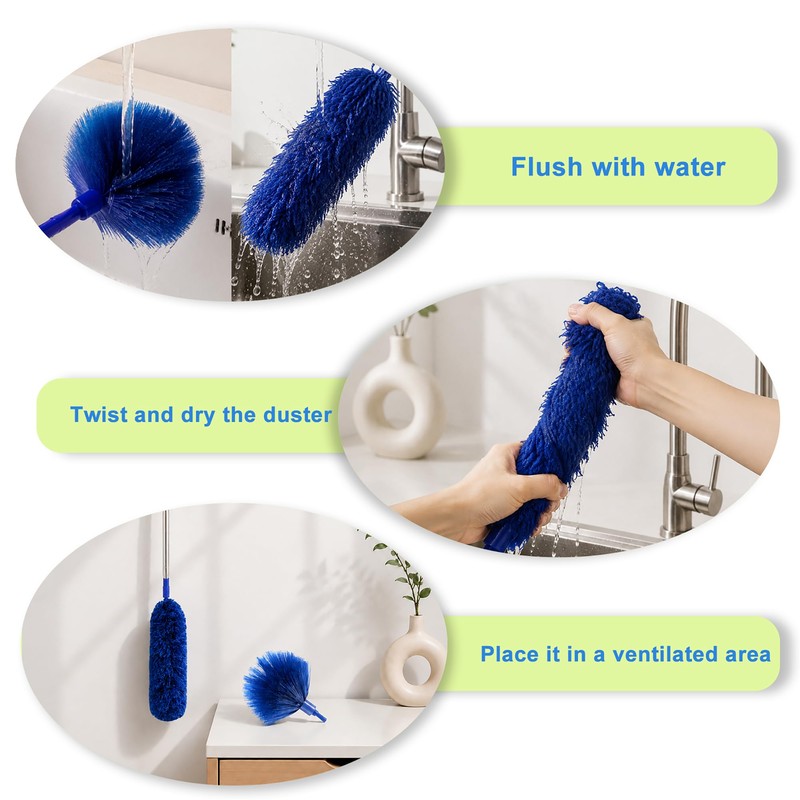 Cobweb Duster with Extension Pole, Spider Web Brush, 100" Microfiber