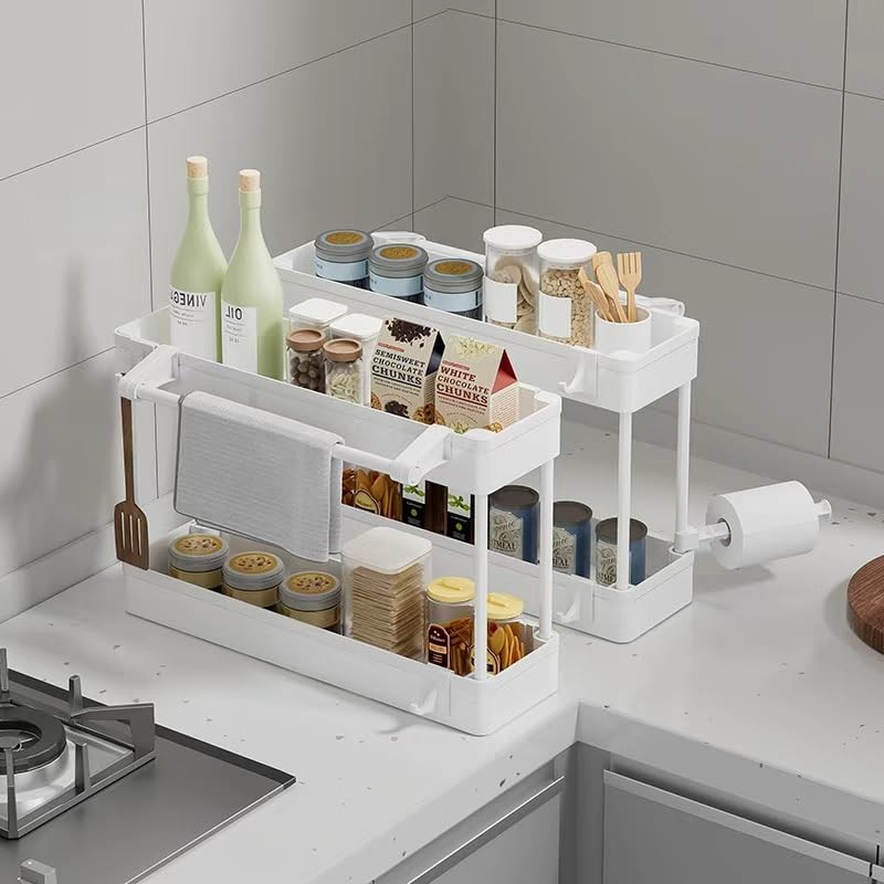 4 Tier Slim Storage Cart with Rolling Wheels (15.3" L