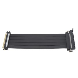 PCIe 4.0 X16 GPU Riser Cable 16X Flexible Cable High Speed Extension Port Adapter 180 Degree EMI Shielded PCIe Extension Cable 300mm/11.8in