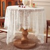 Huierxun White Lace Tablecloth 55 x 55 Inch Vintage Beige