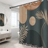 GiuMsi Boho Mid Century Leaf Shower Curtain Set,Arch Sun Design,Minimalistic